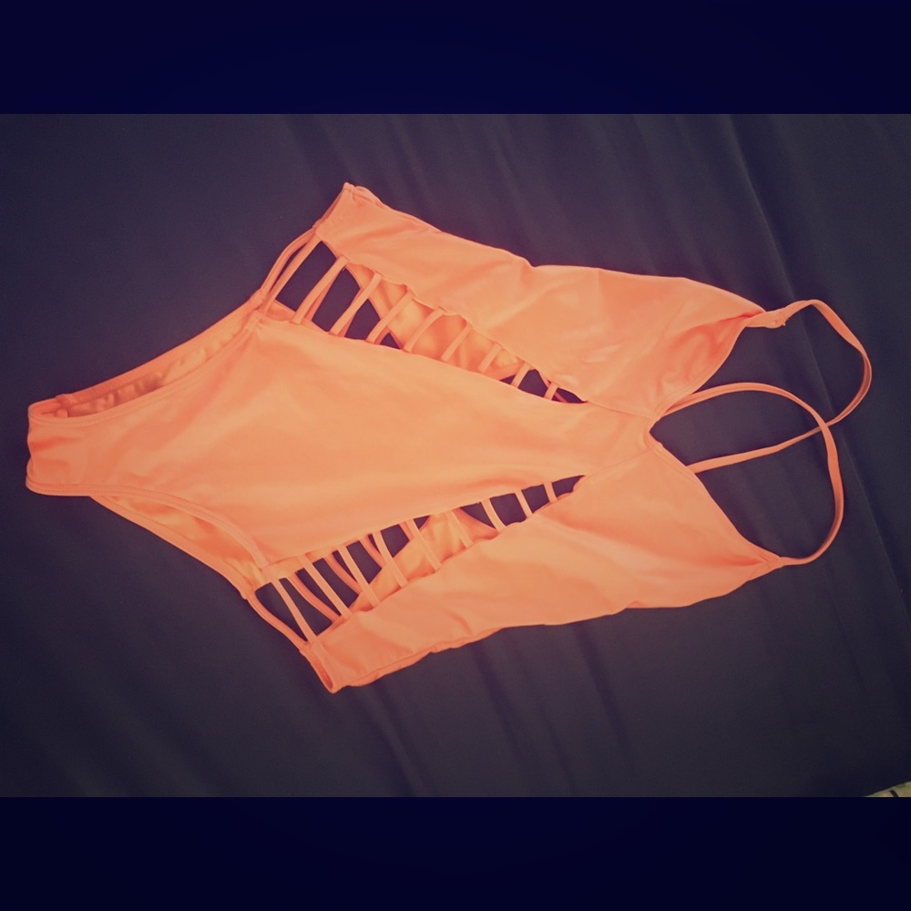 One piece coral bathing suit
